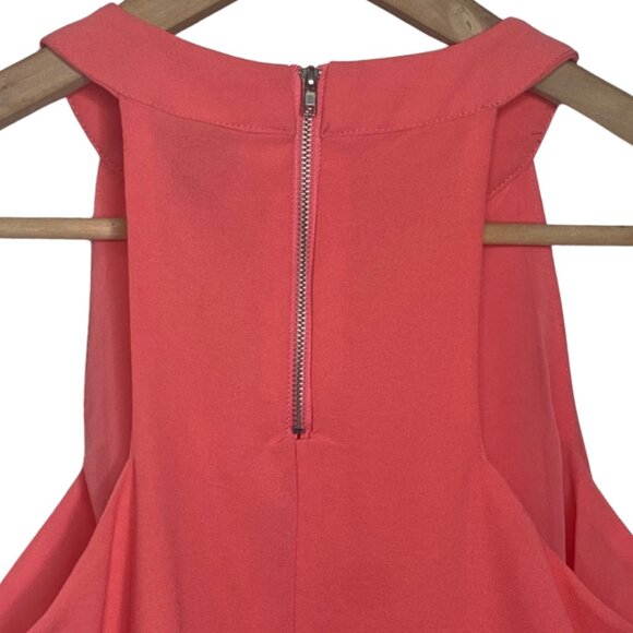 PAPER CRANE | Coral Pink High Neck Halter Style Blouse | Size S - Picture 6 of 11